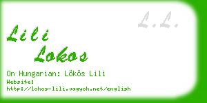 lili lokos business card